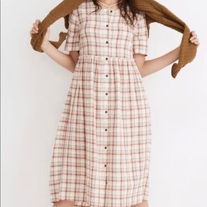 Madewell plaid midi fall dress